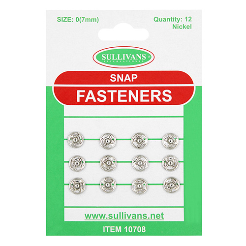 10708 Sullivans Snap Fastener - Size #0/7mm - Silver