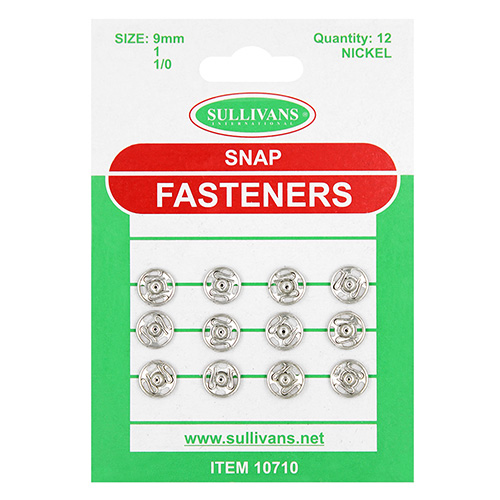 10710 Sullivans Snap Fastener - Size #1/9mm - Silver