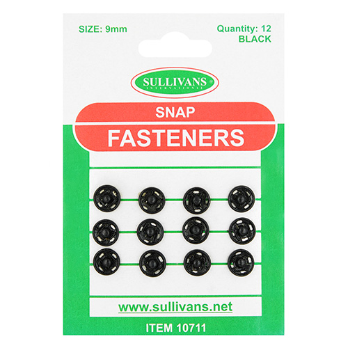 10711 Sullivans Snap Fastener - Size #1/9mm - Black