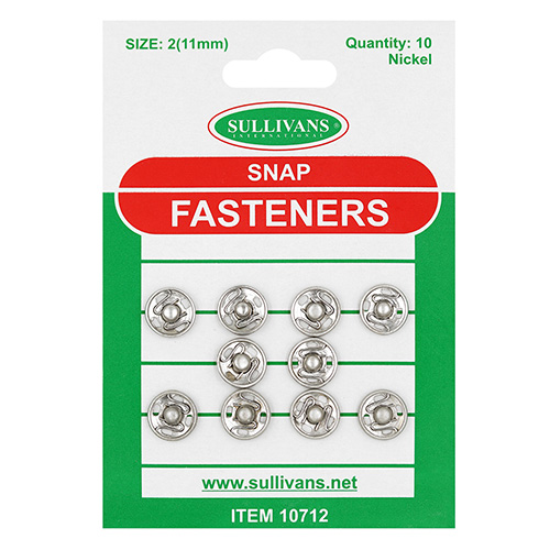 10712 Sullivans Snap Fastener - Size #2/11mm - Silver