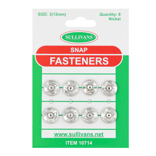10714 Sullivans Snap Fastener - Size #3/12mm - Silver