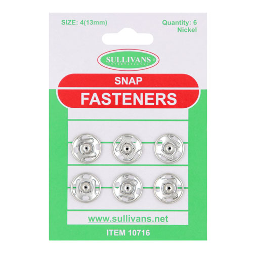 10716 Sullivans Snap Fastener - Size #4/13mm - Silver