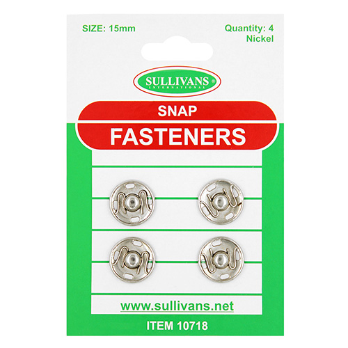 10718 Sullivans Snap Fastener - Size #7/15mm - Silver