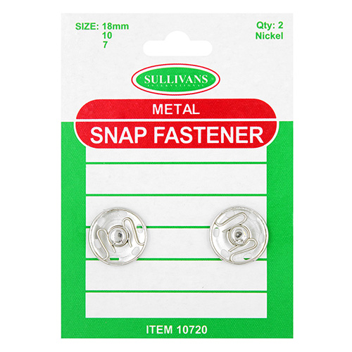 10720 Sullivans Snap Fastener - Size #10/18mm - Silver