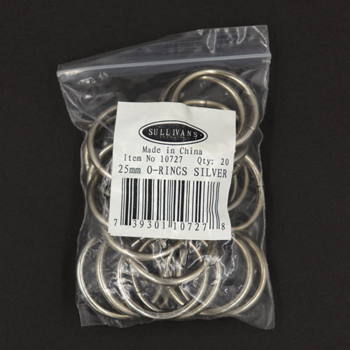 10727 Sullivans O Ring - 25mm - Silver - 20pcs