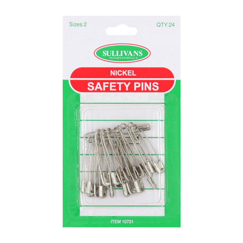 10731 Sullivans Safety Pins - Size #2 - Silver