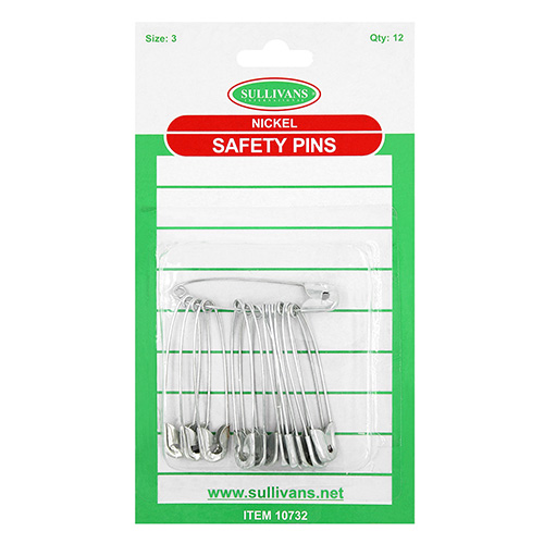 10732 Sullivans Safety Pins - Size #3 - Silver