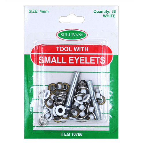 10766 Sullivans 4mm Eyelets Plus Tool - White