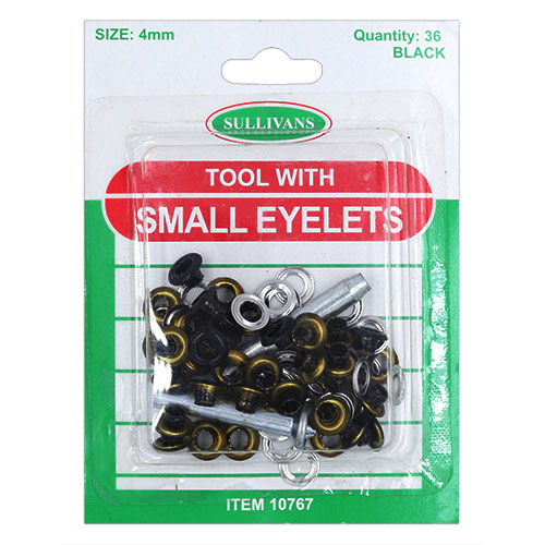 10767 Sullivans 4mm Eyelets Plus Tool - Black