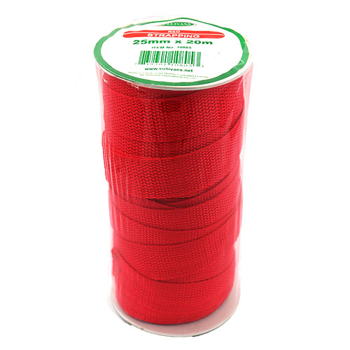 10805 Sullivans 25mm Polypropylene Strapping - Red - 20mt