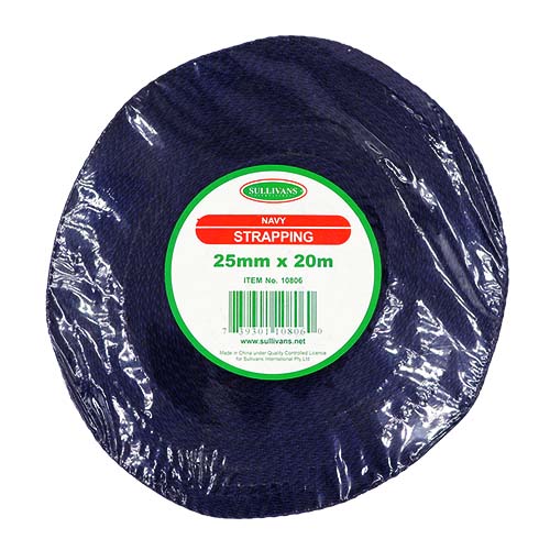 10806 Sullivans 25mm Polypropylene Strapping - Navy - 20mt