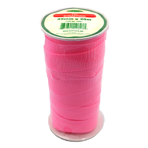 10807 Sullivans 25mm Polypropylene Strapping - Pink - 20mt