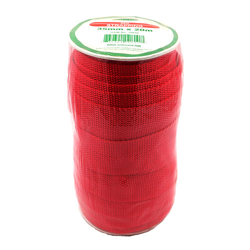 10810 Sullivans 35mm Polypropylene Strapping - Red -  20mt