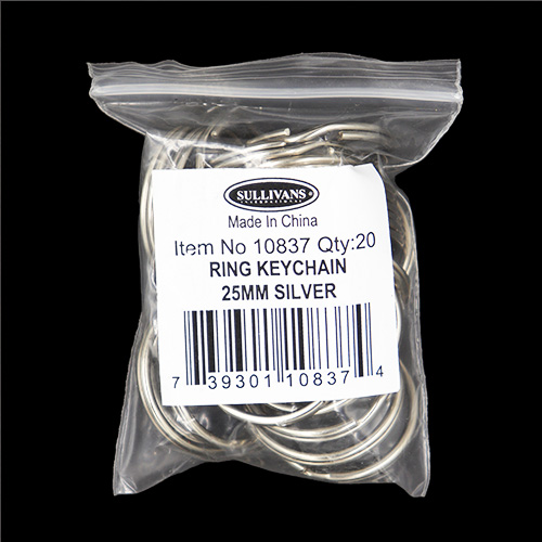 10837 Sullivans 25mm Key Chain Rings - Silver