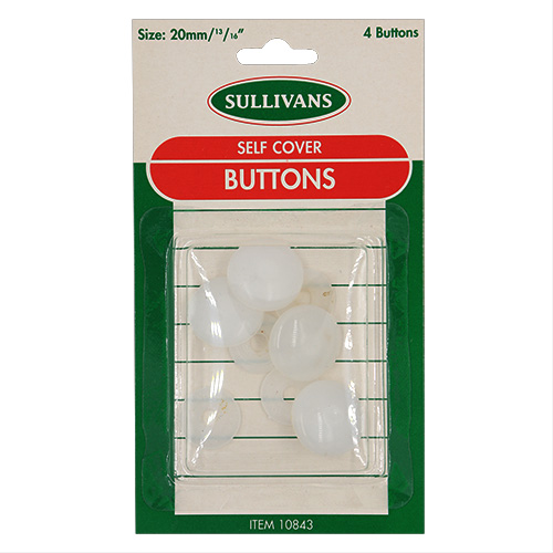 10843 Sullivans 20mm Nylon Self Cover Buttons 
