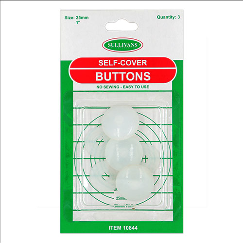 10844 Sullivans 25mm Nylon Self Cover Buttons 