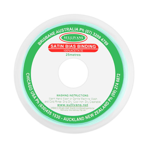 10851 Sullivans 20mm Satin Bias Binding - Aqua