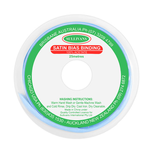 10852 Sullivans 20mm Satin Bias Binding - Sky