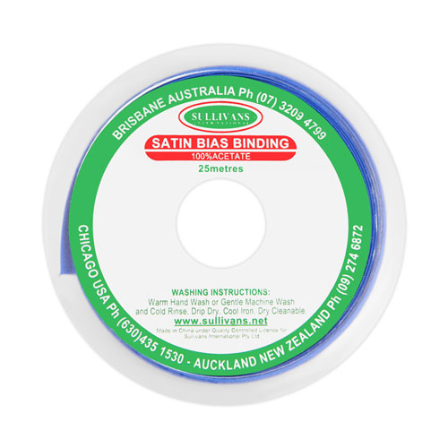 10853 Sullivans 20mm Satin Bias Binding - Royal