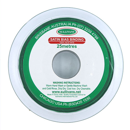 10859 Sullivans 20mm Satin Bias Binding - Emerald