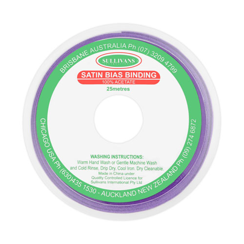 10864 Sullivans 20mm Satin Bias Binding - Purple