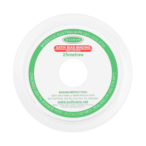 10870 Sullivans 20mm Satin Bias Binding - White