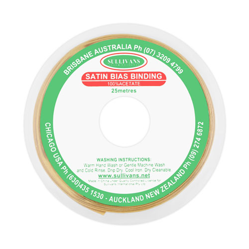 10872 Sullivans 20mm Satin Bias Binding - Gold