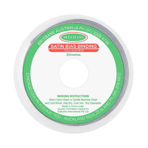 10873 Sullivans 20mm Satin Bias Binding - Grey