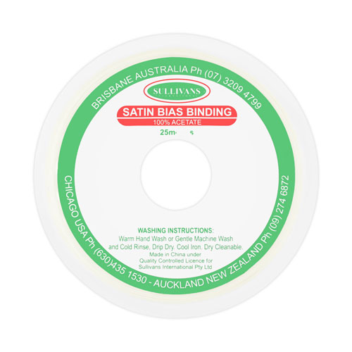 10876 Sullivans 20mm Satin Bias Binding - Ivory