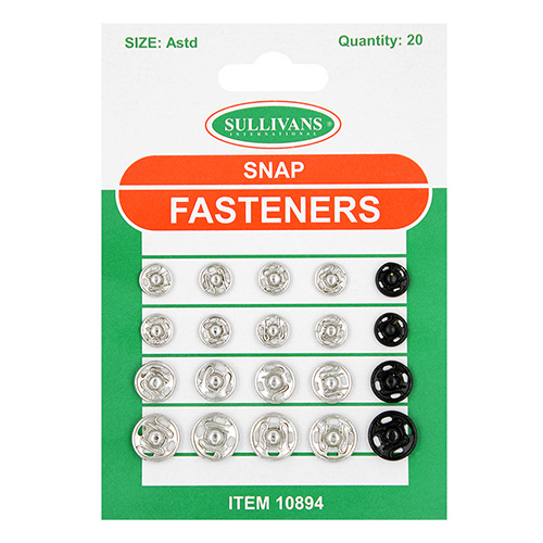 10894 Sullivans Snap Fastener - Assorted Sizes & Colours