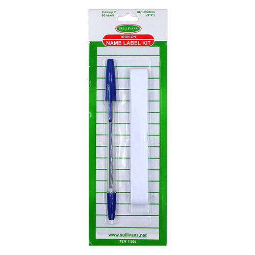 11004 Sullivans Iron On Name Label Kit - 3m