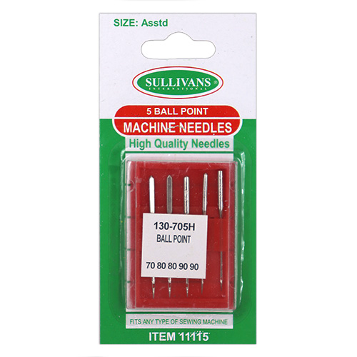 11115 Sullivans Machine Needles - Quality Ballpoint - Assorted