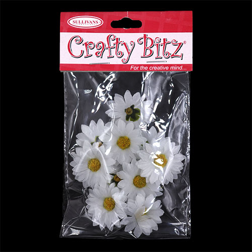 11204 Crafty Bitz Daisy Flower - White - 10pcs