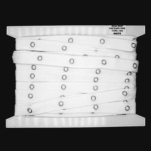 11349 Sullivans 20mm Continuous Press Stud Tape - White