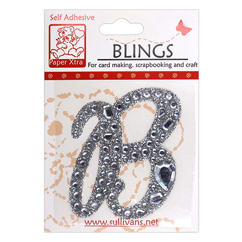11412 Paper Xtra 55mm Self Adhesive Bling Letters - Cursive B