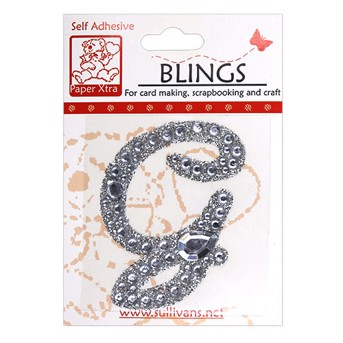 11417 Paper Xtra 55mm Self Adhesive Bling Letters - Cursive G