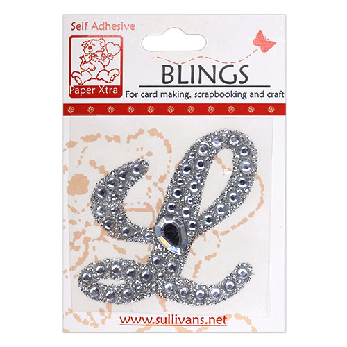 11422 Paper Xtra 55mm Self Adhesive Bling Letters - Cursive L