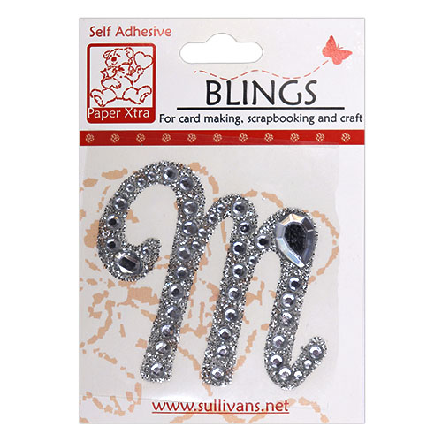 11423 Paper Xtra 55mm Self Adhesive Bling Letters - Cursive M