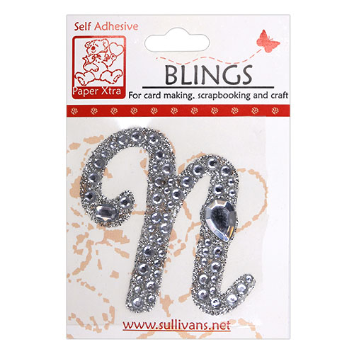 11424 Paper Xtra 55mm Self Adhesive Bling Letters - Cursive N