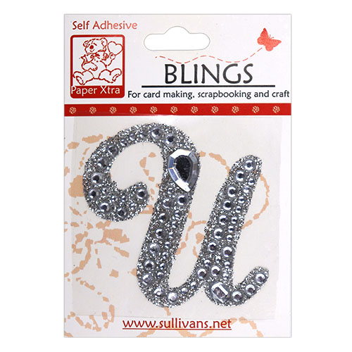 11431 Paper Xtra 55mm Self Adhesive Bling Letters - Cursive U