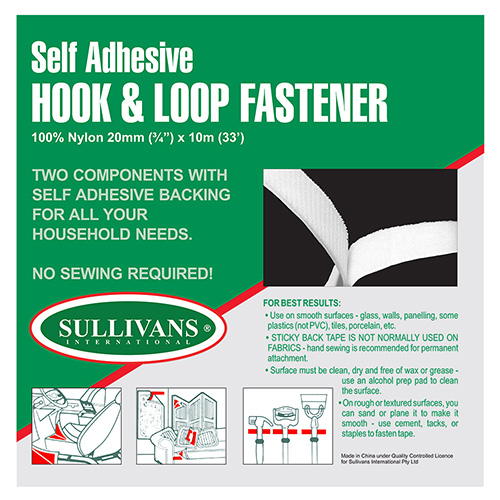 11561 Sullivans Stick On Hook & Loop Tape - 20mm - Beige