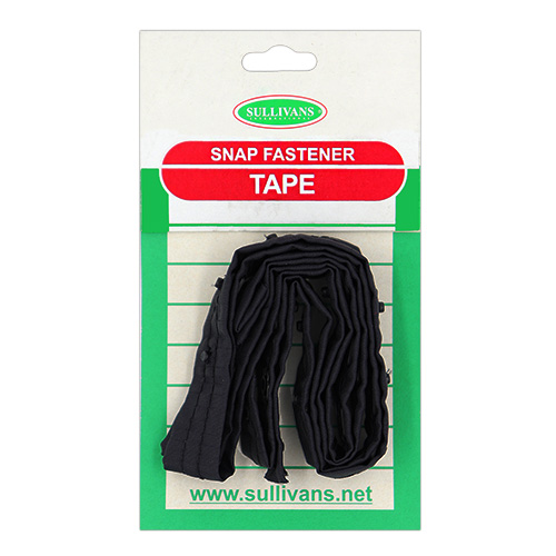 11654 Sullivans 15mm Snap Fastener Tape - 50cm - Black