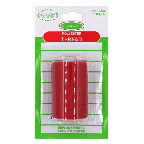 11676 Sullivans Polyester Thread - 1000m - Red