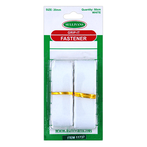 11737 Sullivans 20mm Sew On Grip It Fastener - White