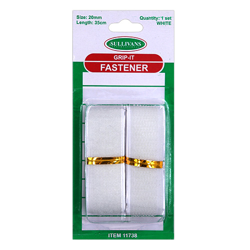 11738 Sullivans 20mm Grip It Fastener - White