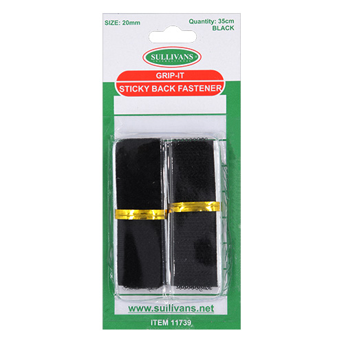 11739 Sullivans 20mm Grip It Fastener - Black