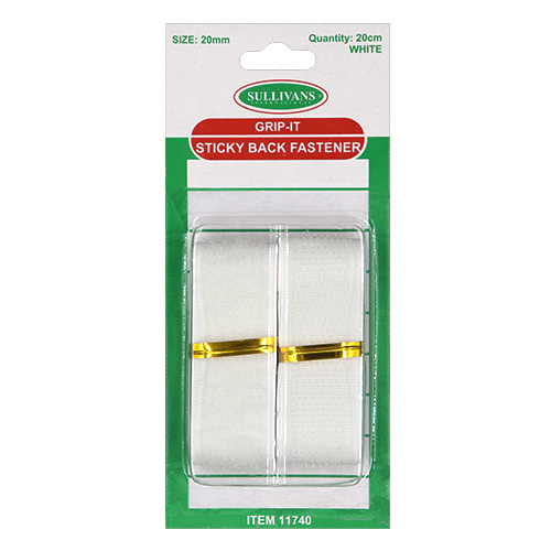 11740 Sullivans 20mm Grip It Fastener - White