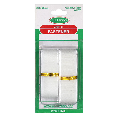 11742 Sullivans 20mm Grip It Fastener - White