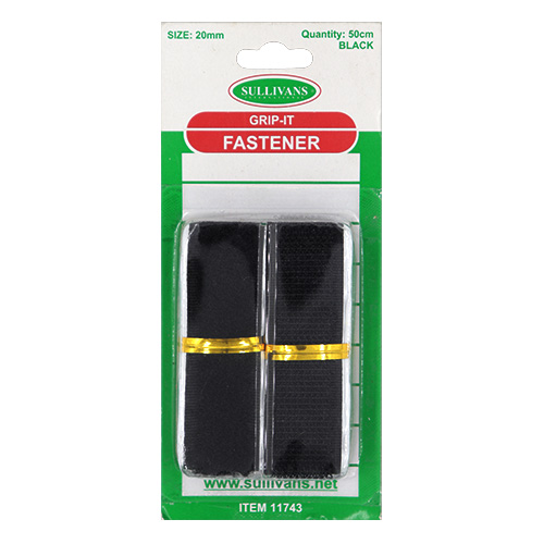 11743 Sullivans 20mm Grip It Fastener - Black