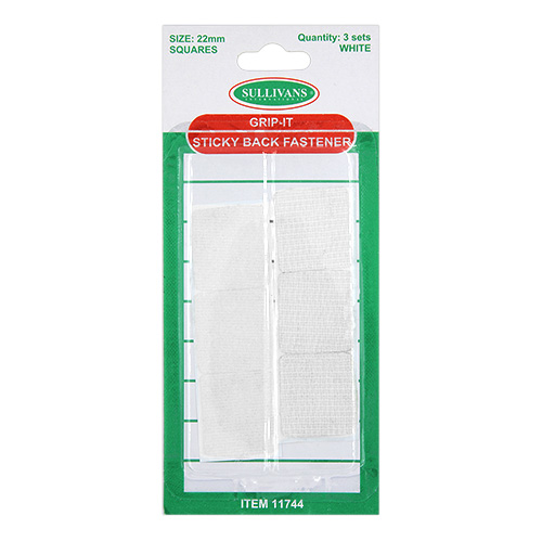 11744 Sullivans Square Grip It Fastener - 22mm - White